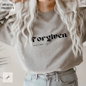 Svg pardonné, svg chrétien, svg religieux, foi svg, svg de Jésus, bible citations chemise cadeau svg, png, fichier de coupe Cricut.