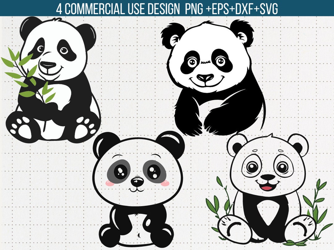 Panda Clipart, Panda Bear Svg, Cute PANDA Svg, Cartoon Panda Svg, Panda ...