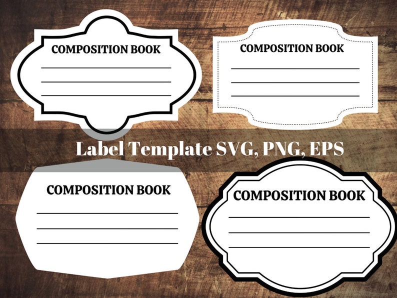 Composition Notebook Label Svg Notebook Label Template - Etsy