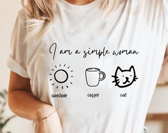 Simple Woman Sunshine Coffee Cat SVG: Mom Life, Introvert (Digital Download)