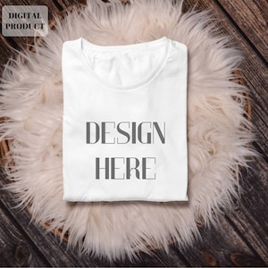 Folded t-shirt mockup, White Tshirt Mockup ,  Boho Shirt Mockup | Instant Download