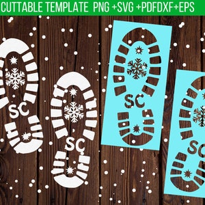 Santa Boot print svg, Santa Foot print svg - Laser Cricut Cut SVG File  - DIGITAL DOWNLOAD