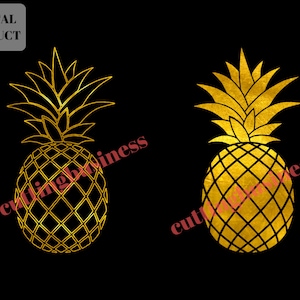 Abacaxi svg, Contorno de abacaxi svg, Abacaxi dourado png, Cricut svg