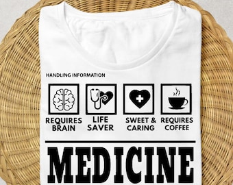 Información nutricional del doctor SVG: Diseño de camiseta de medicina (descarga digital)