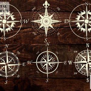 Travel SVG & PNG clipart, Compass rose svg, (1863748)