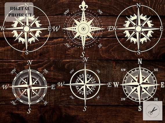 Compass svg, Compass Rose svg, Nautical Compass svg, Compass Star PNG -PNG and Cricut SVG Bundle