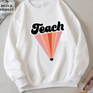 Teach svg png, Teacher retro svg, Teacher Life Svg, Teacher quote,Cute Teacher Svg, Teacher shirt svg | Cricut Instant Download
