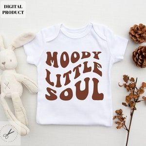 Moody Little Soul SVG, kinderen en baby shirt SVG| Cricut gelaagde SVG en PNG| Commercieel gebruik