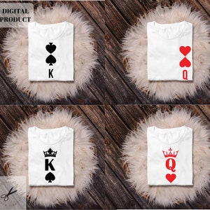 King and queen svg, King of Spades, Queen of Hearts,Playing Cards,  Cricut Instant Download