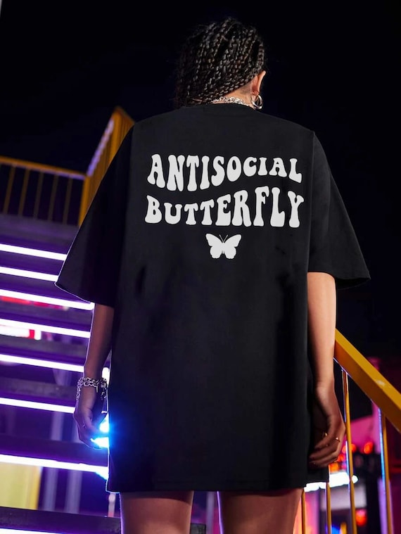 Antisocial butterfly svg, Antisocial svg, Sarcastic svg, Womens shirt svg, EPS PNG Cricut, Instant download