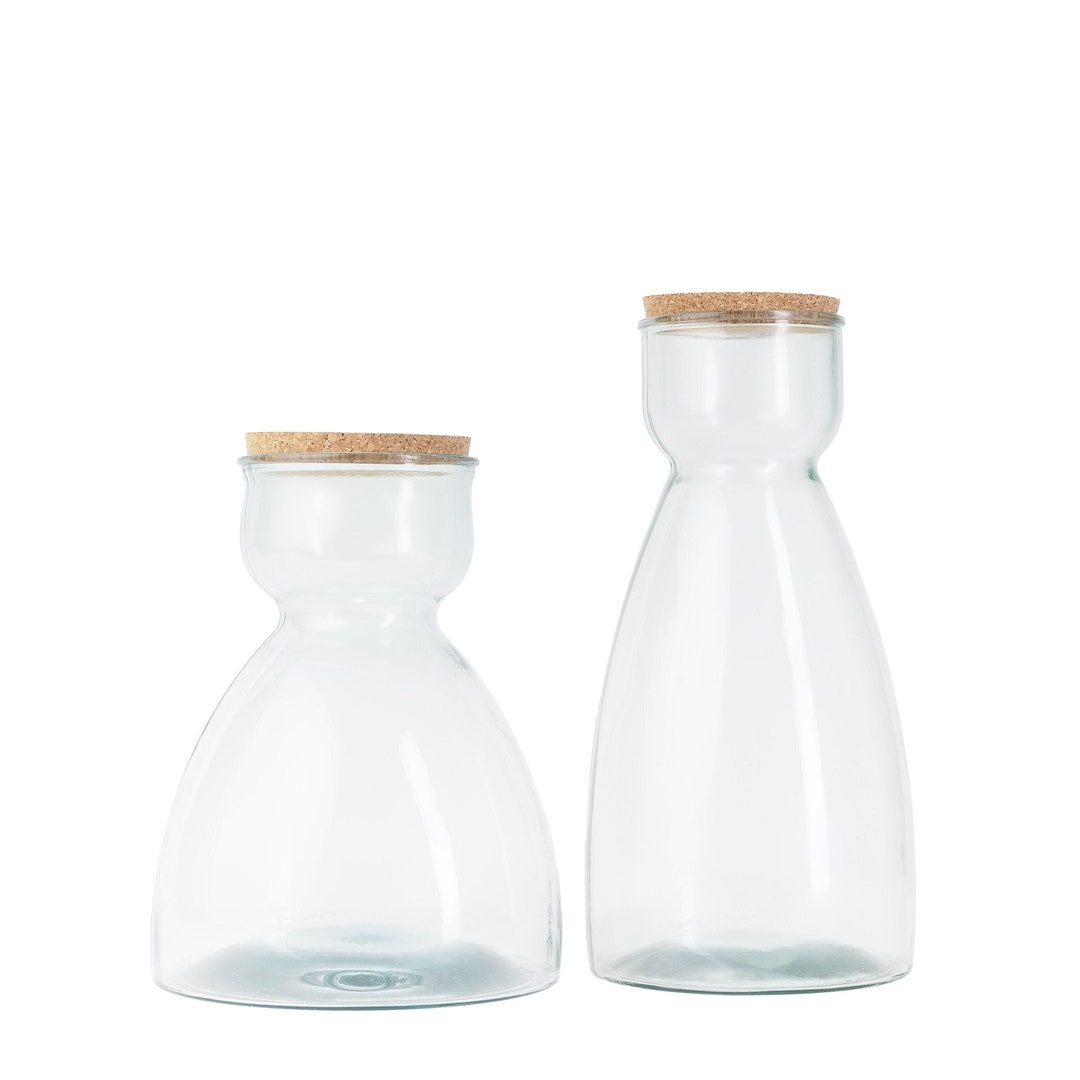 Extra Large Recycled Glass Vase Terraiurm With Cork Topper Etsy