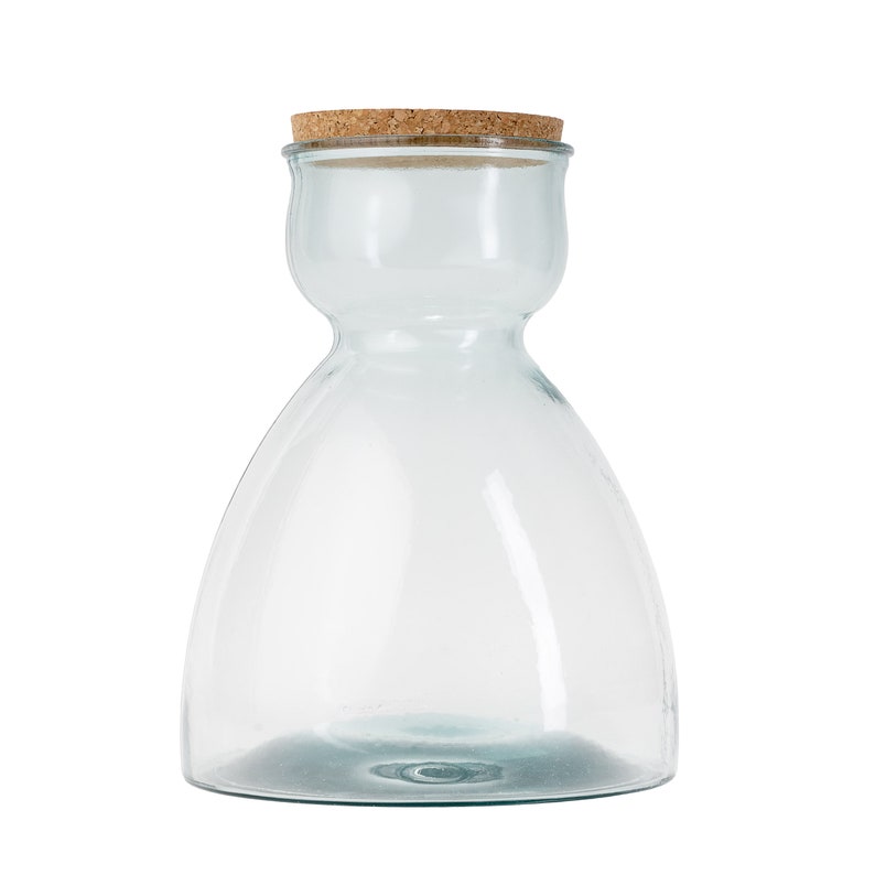 Extra Large Recycled Glass Vase Terraiurm With Cork Topper Etsy