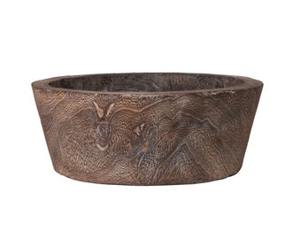 Beautiful Dark Wood Bowl, Planter Bowl, Planter Pot, Fruit Bowl, Wood, Bowl, Paulownia Wood, Paulownia Wood Bowl