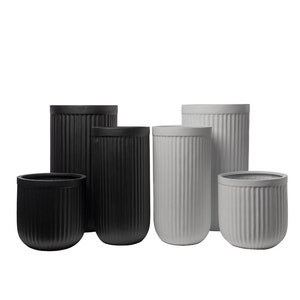 Black or White Nordic Fluted Modern Planters, Fiberstone Planters, Modern, Modern Rippled Planters, Lightweight Planter, Fluted Planter