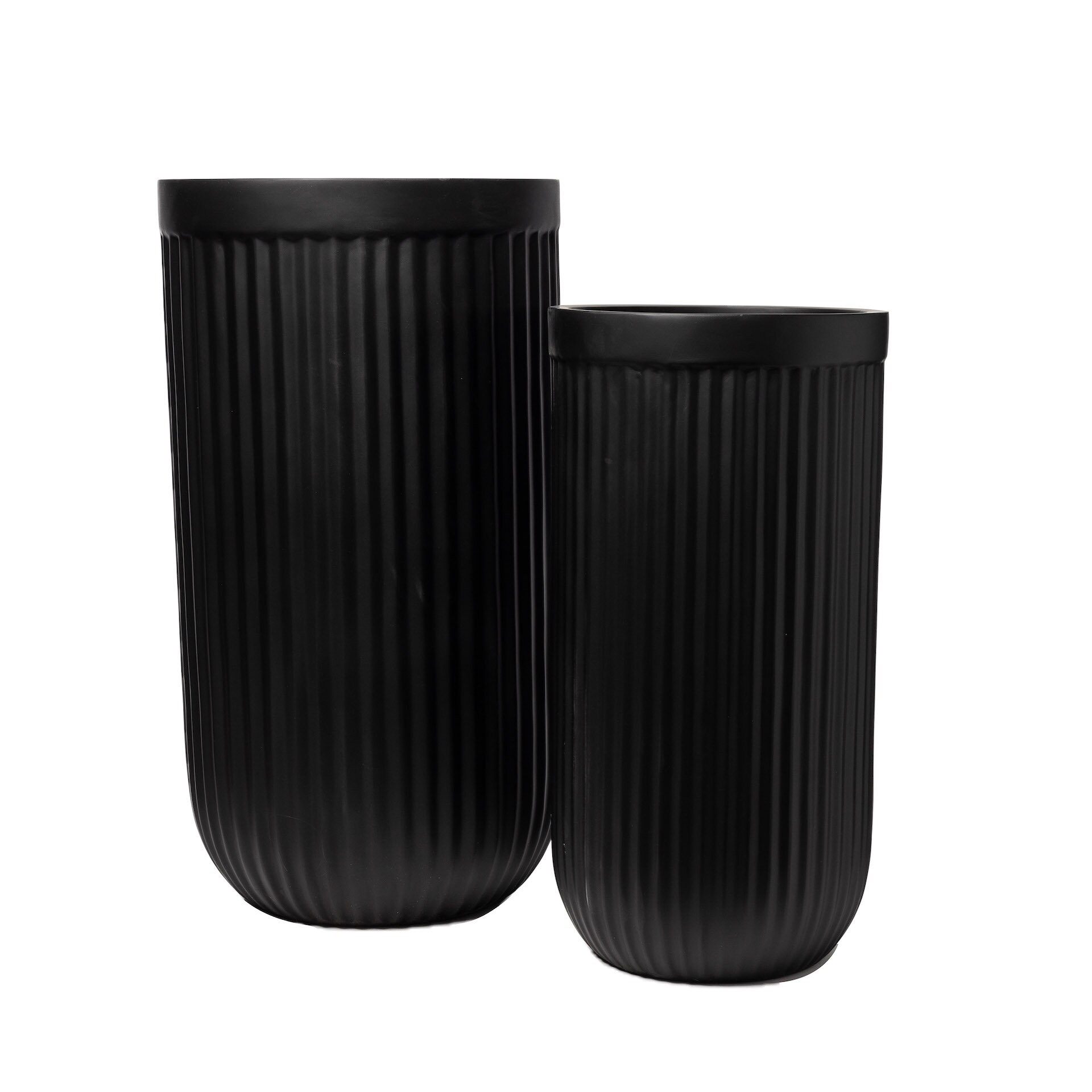 Black or White Nordic Fluted Modern Planters Fiberstone Etsy