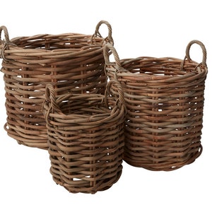 BEAUTIFUL large thick Rattan Baskets, Boho Decor, Boho Baskets, Woven Basket, Rattan Basket, Wicker Basket, Home Storage, Modern Farmhouse