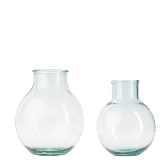 Vases en verre recyclé de ferme vase à large bouche grand - Etsy France