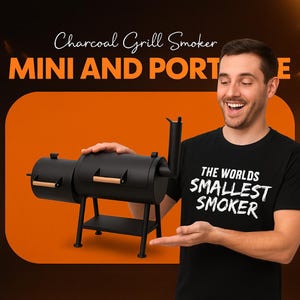 Mini Portable Charcoal Grill & Smoker: Compact BBQ for Camping