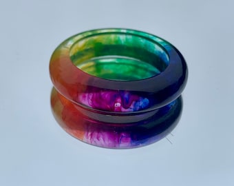 Colorful Resin Ring Rainbow Love Pride
