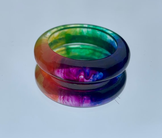 Colorful Resin Ring Rainbow Love Pride