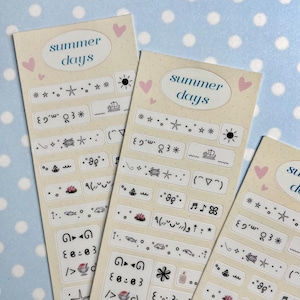 Summer Kaomoji Sticker Sheet
