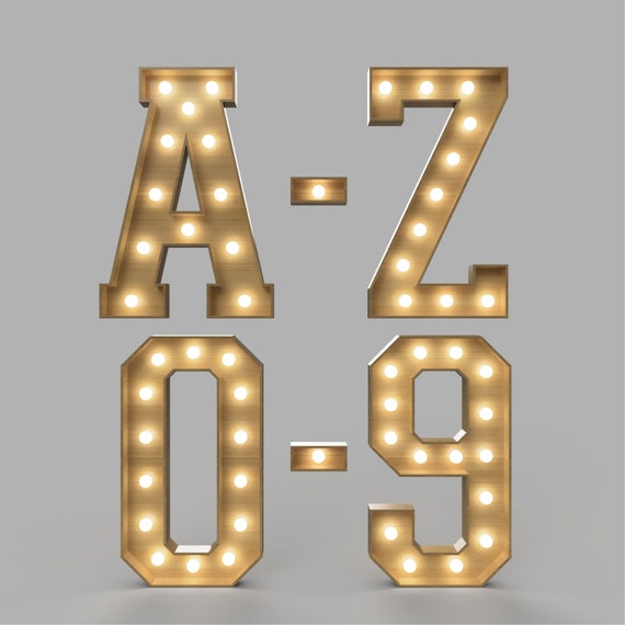 DIY Marquee Letter and Numbers 4ft Template With Lights A Z 0 9