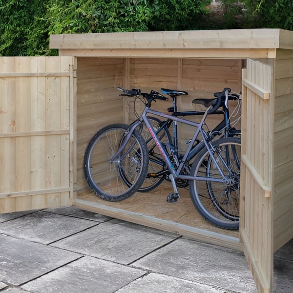 Bike Shed Plans, Lawn Mower, Bin Storage Plan DIY Simple outdoor bike storage PDF