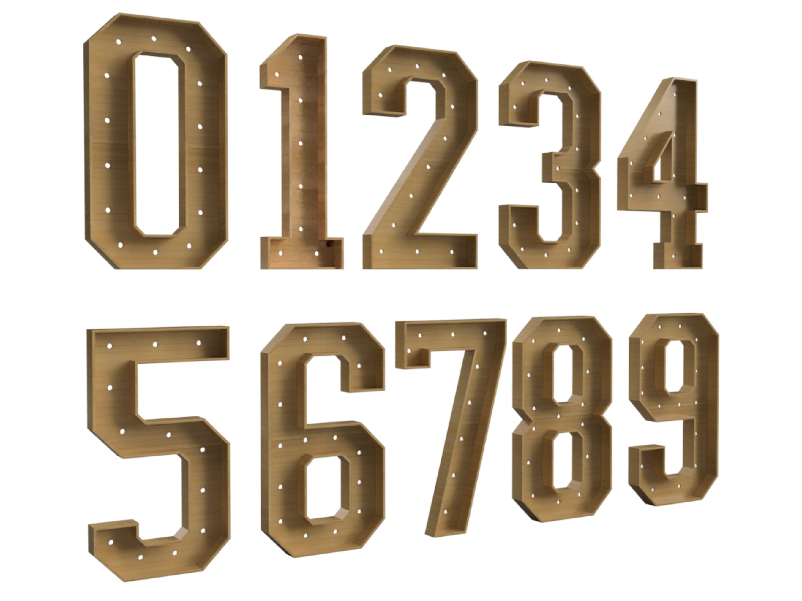 DIY Marquee Numbers 4ft Template With Lights 09 Plans PDF for Wood MDF DIY Marquee Numbers 4ft Template With Lights 09 Plans PDF for Wood MDF