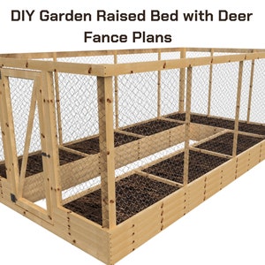 Deer Proof Raised Garden Bed Plans, How to Build DIY Garden Raised Bed with Deer Fance PDF