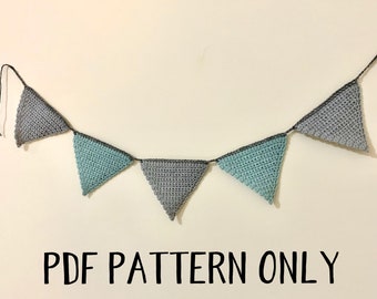 Crochet bunting pattern | PDF ONLY, crochet pattern, diy, crochet bunting, crochet garland, crochet flag, PDF crochet pattern
