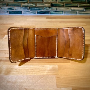 Brown Leather Trifold Wallet