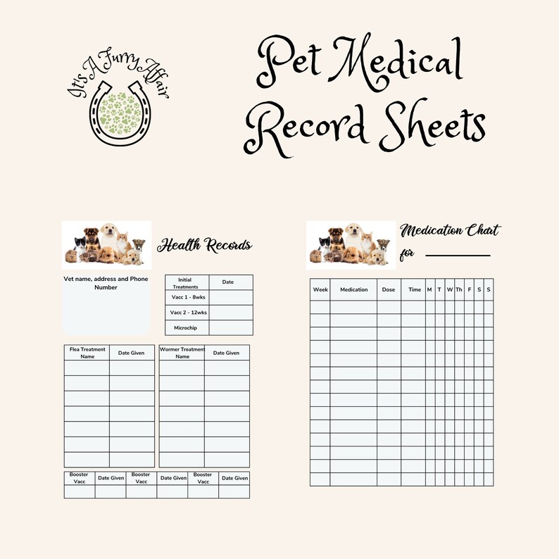 Pet Medical Record Sheet // Printable Pet Medical Record Dog Vaccination Cat Vaccination Pet Pet Medical Record Sheet // Printable Pet Medical Record Dog Vaccination Cat Vaccination Pet