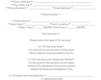 DJ Contract Agreement - Customizable Template