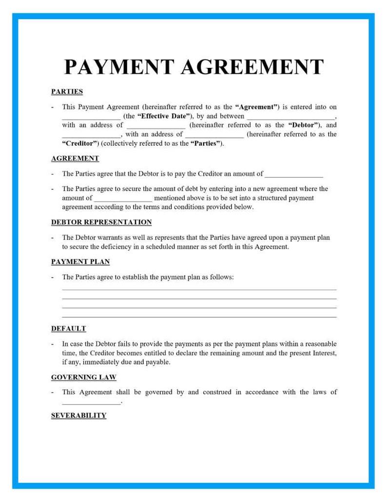 Payment Agreement Template image 1