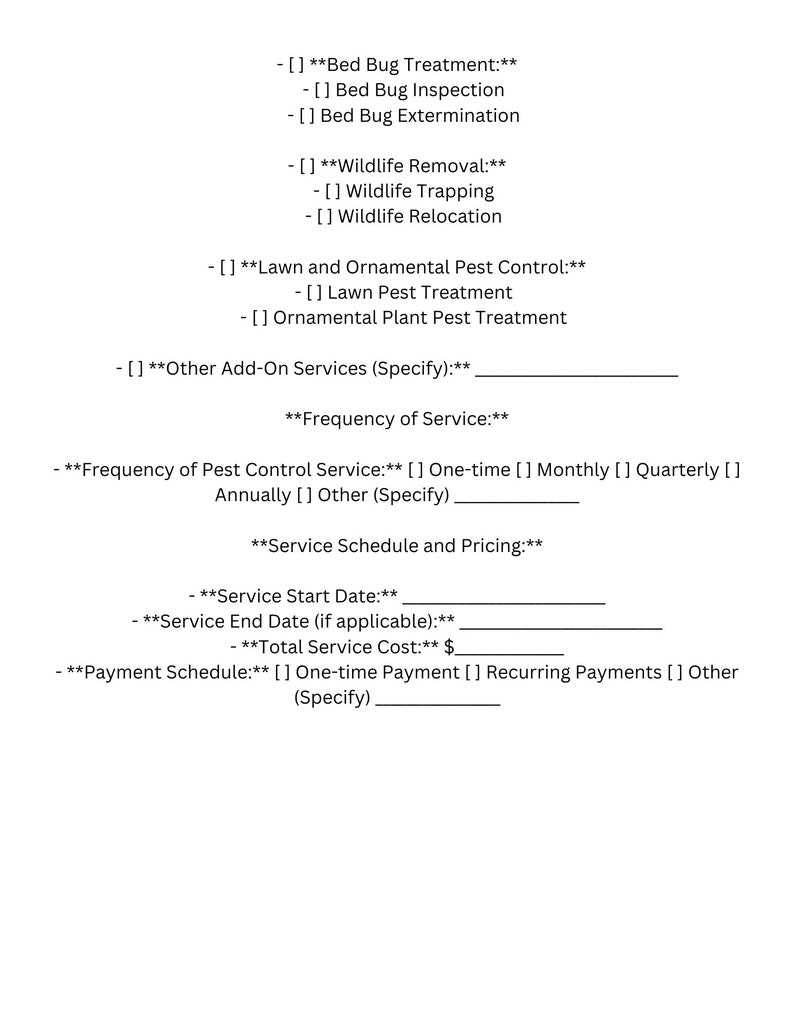 Pest Control Contract Agreement Customizable Template image 2