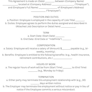 Standard Employment Contract