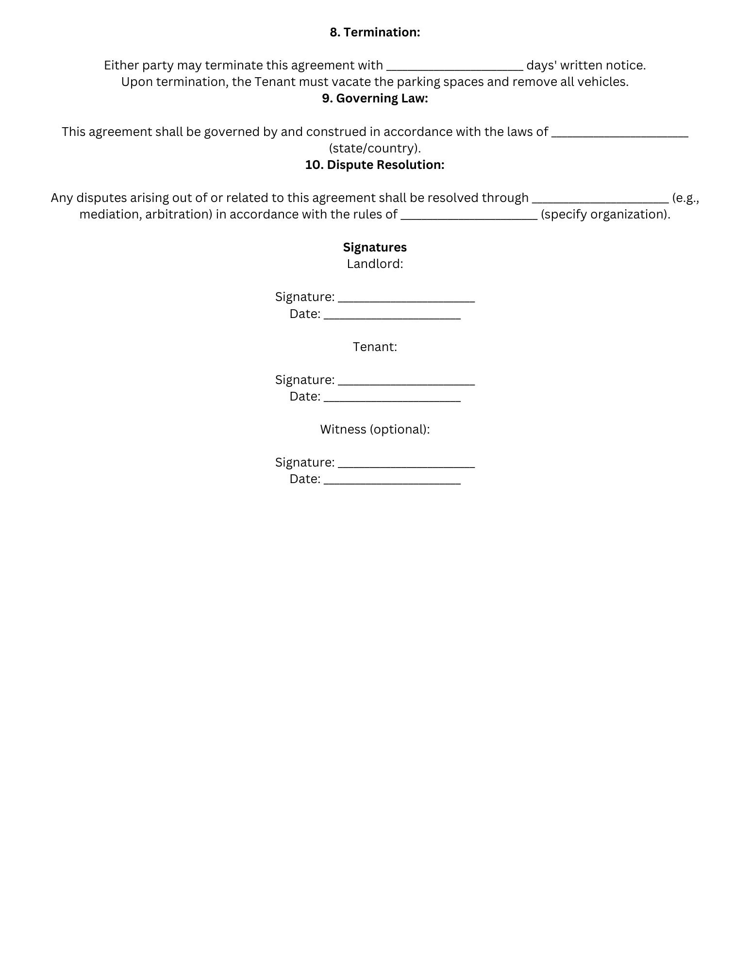 Parking Lot Rental Agreement Template Etsy Parking Lot Rental Agreement Template Etsy