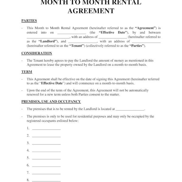 Basic-rental-agreement-template - Etsy
