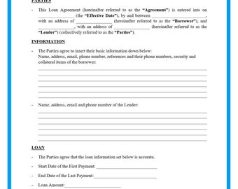 Loan Agreement Template