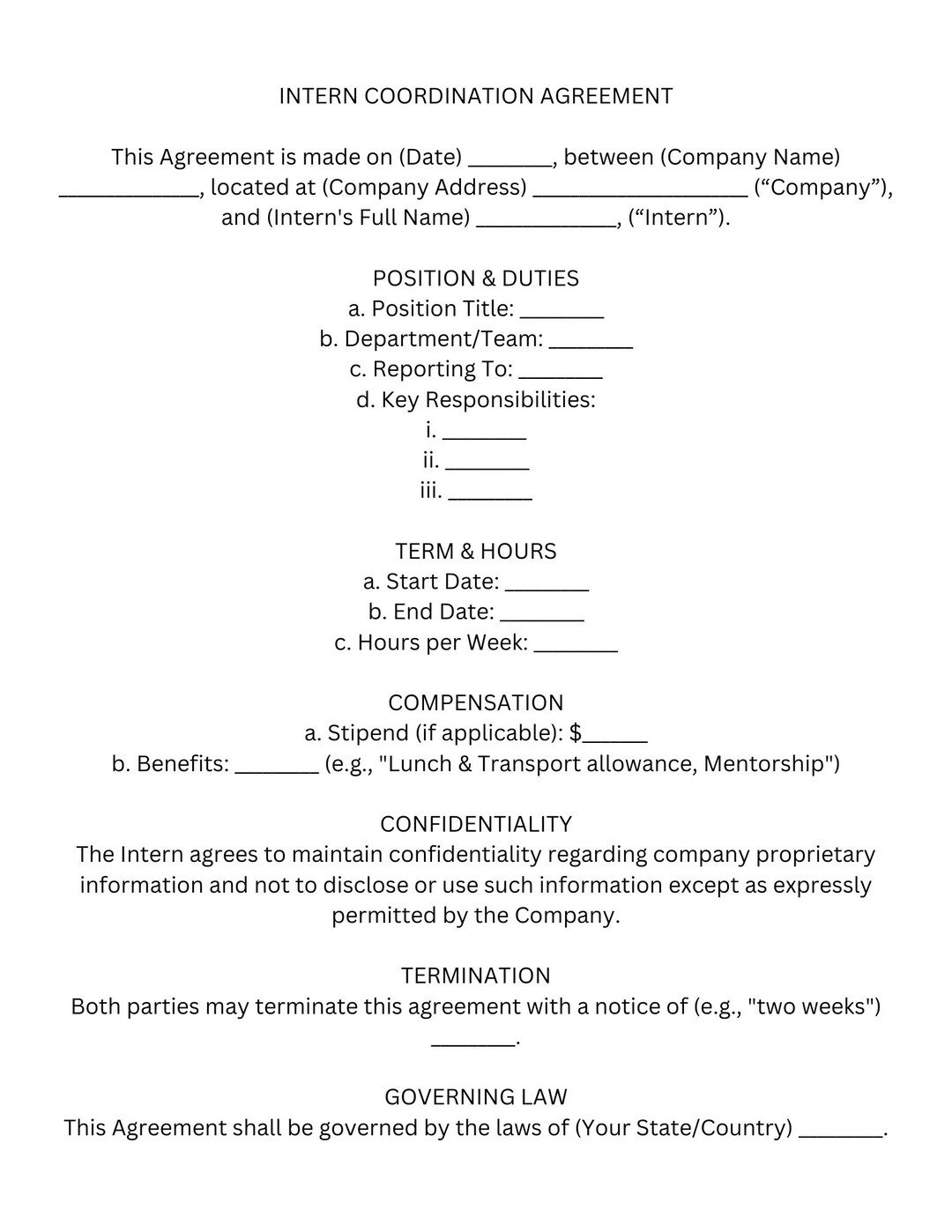 Intern Coordination Agreement - Etsy