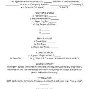 Intern Coordination Agreement