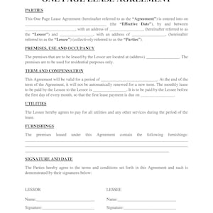 One-Page-Lease-Agreement-Template image 1