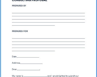 Consulting Proposal Template, Instant Download