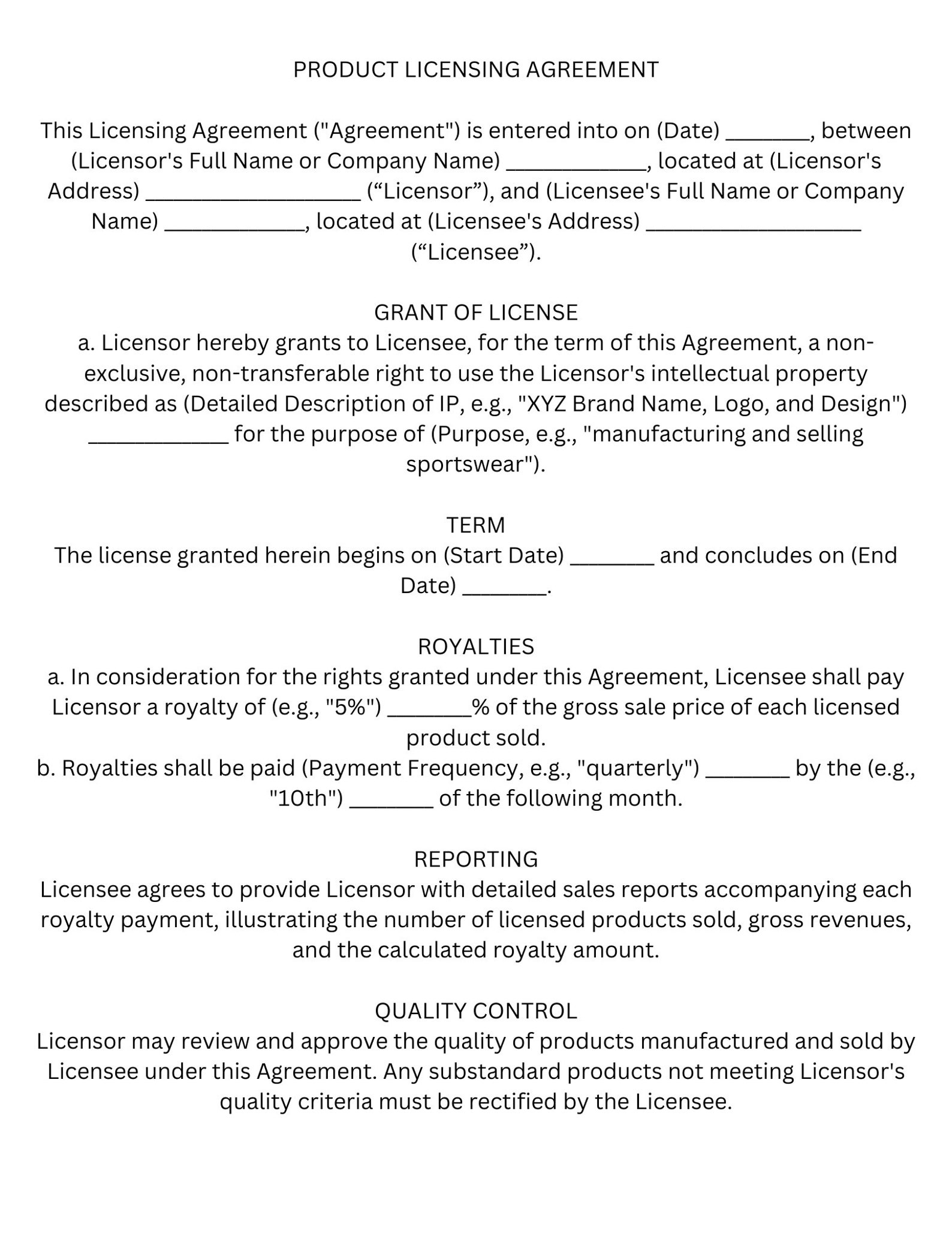 Product Licensing Agreement Template pdf Download Etsy Product Licensing Agreement Template pdf Download Etsy