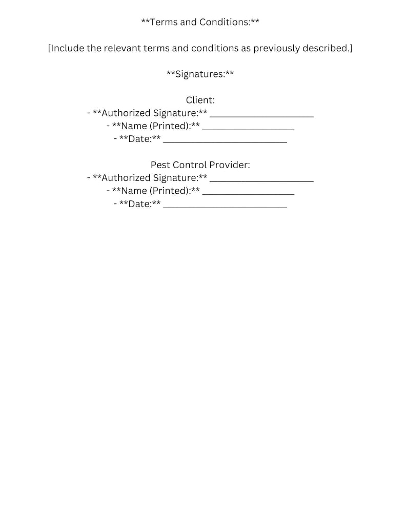 Pest Control Contract Agreement Customizable Template image 3