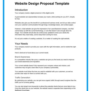 Website Design Proposal Template