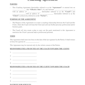 Mall för coachningsavtal