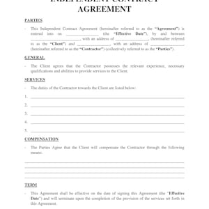 Independent-Contractor-Agreement-Template, Pdf Download