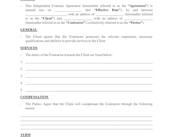 Independent-Contractor-Agreement-Template, Pdf Download