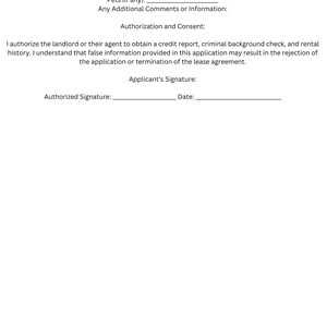 Transitional Rent Authorization Form Rental Application Form-template, Instant Download - Etsy